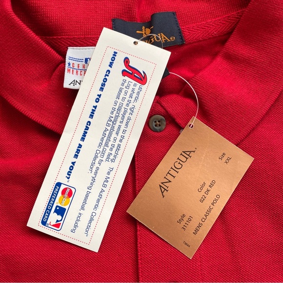 VTG 2003 MLB Gatorade Workout Day NWT Red Polo Size XXL Antigua - Picture 6 of 10